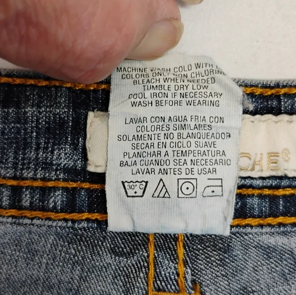 Vintage Girls Jordache Capris Sz 12 Denim Embroidery Knee Highs Stretch - Picture 12 of 12